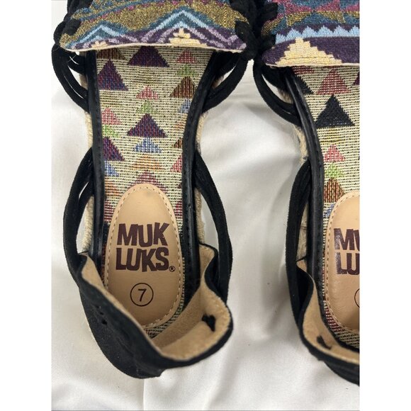 Muk Luks Alice Step-In Multi-Colour Espadrilles Womens Size 7 - Picture 3 of 7